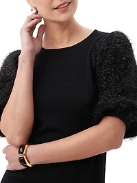 Barbier Puff-Sleeve Wool Sweater