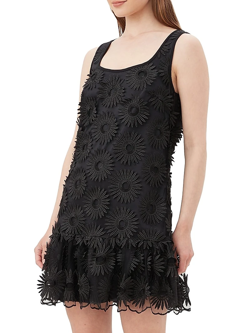 Anzu Floral-Embroidered Minidress