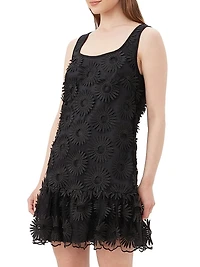 Anzu Floral-Embroidered Minidress