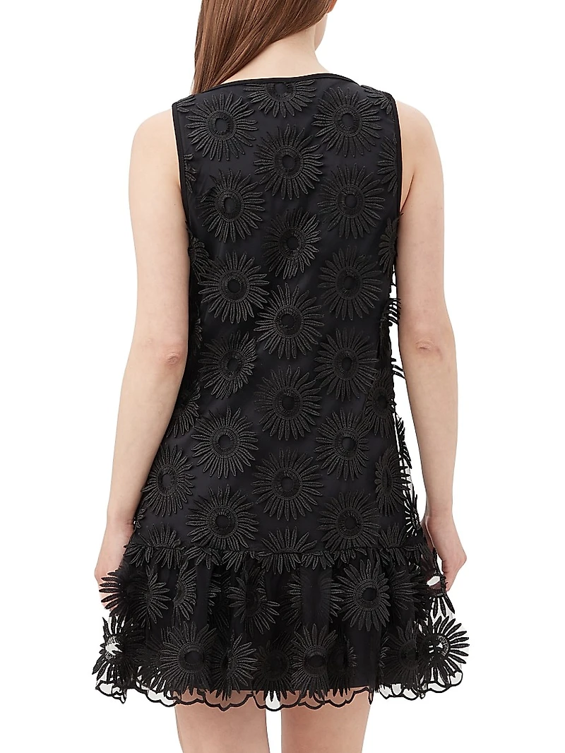 Anzu Floral-Embroidered Minidress