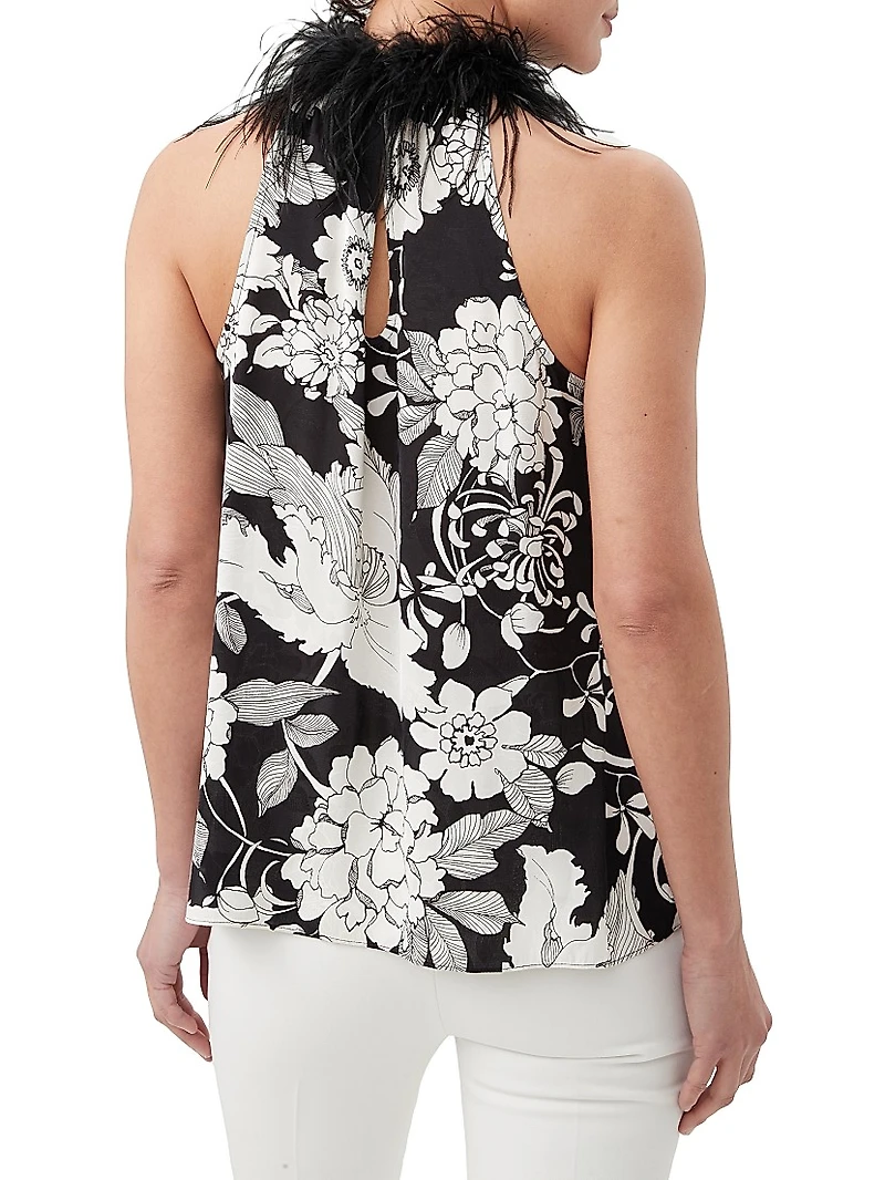 Grand Feather-Embellished Top