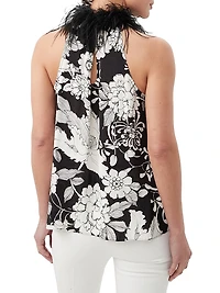 Grand Feather-Embellished Top