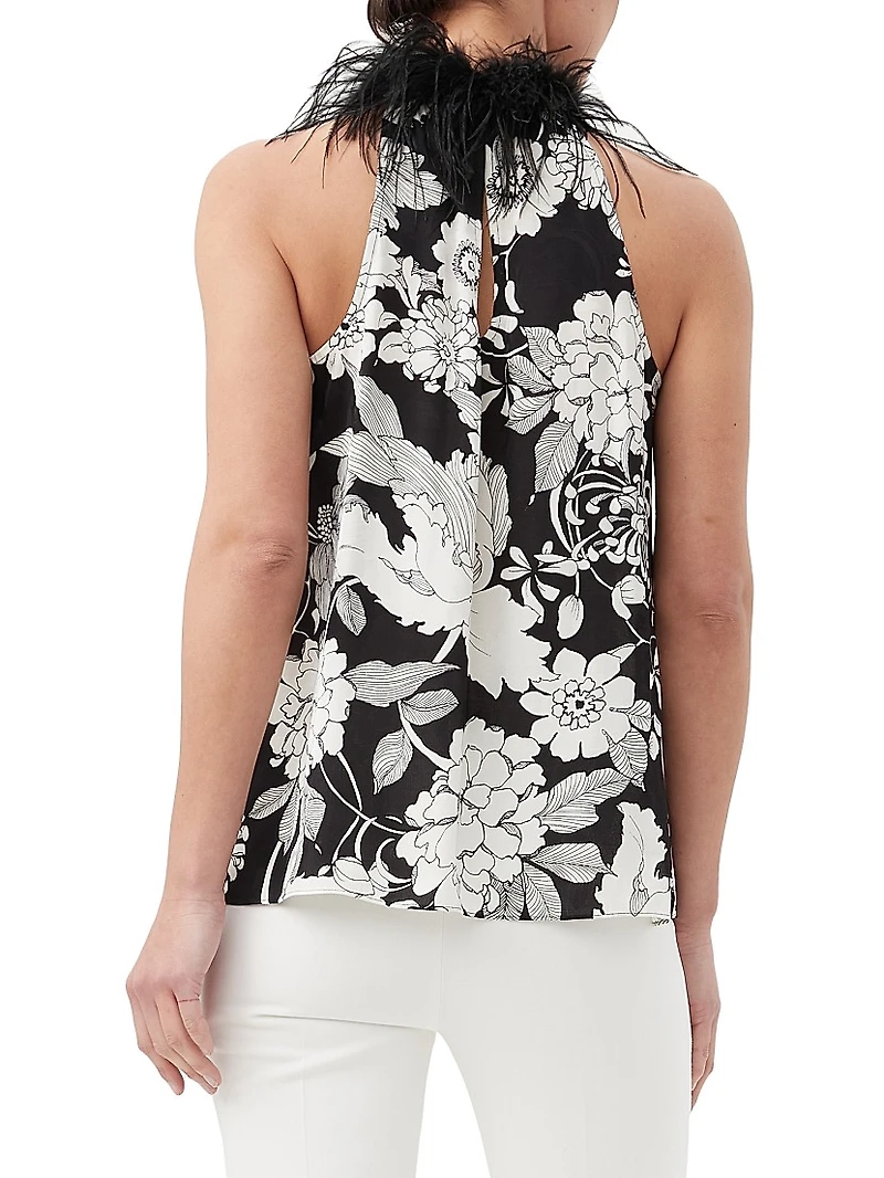 Grand Feather-Embellished Top