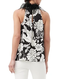 Grand Feather-Embellished Top