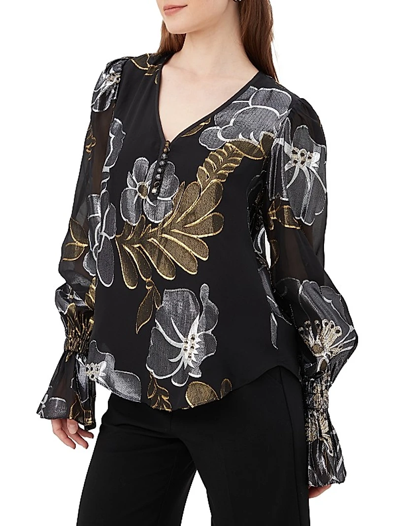 Kaito Silk-Blend Floral Blouse