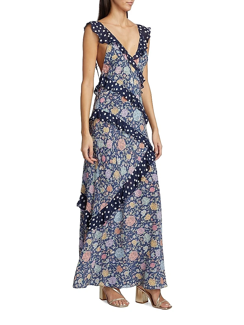 Gail Floral Ruffle Maxi Dress