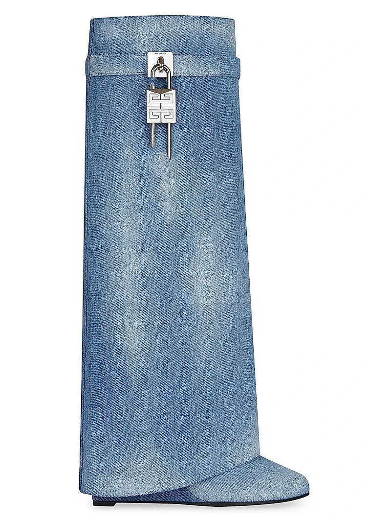 Shark Lock Boots Washed Denim