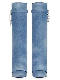 Shark Lock Boots Washed Denim