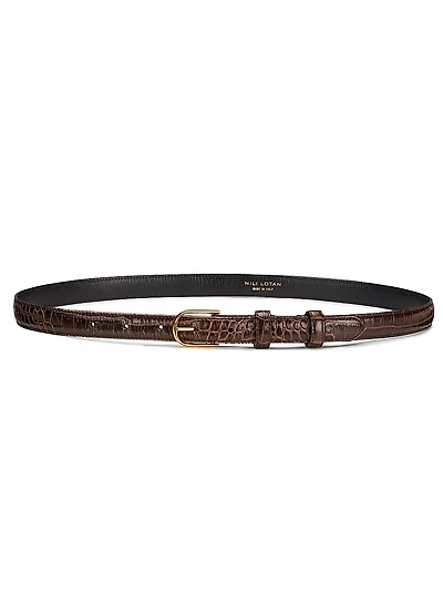 Jane Snake-Embossed Leather Belt
