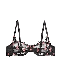 Rose And Vine Embroidered Lace Balconette Bra