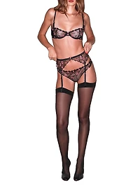 Rose And Vine Embroidered Lace Balconette Bra