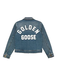 Little Kid's & Journey Patch Logo Denim Jacket