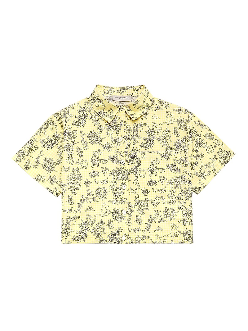 Little Girl's & Journey Floral Cropped Cotton Shirt