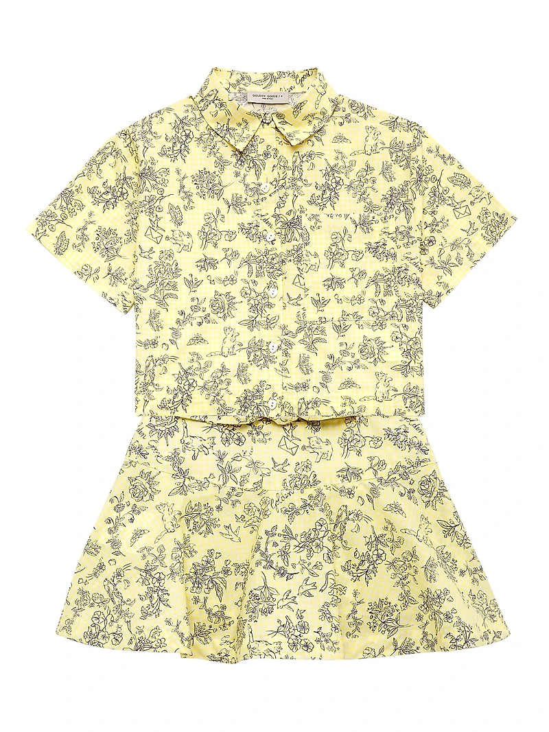 Little Girl's & Journey Volant Floral Skirt