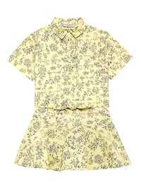 Little Girl's & Journey Volant Floral Skirt