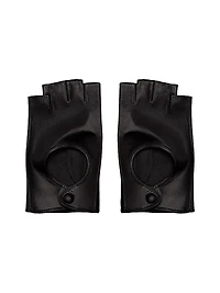 Fingerless Leather Driving Gloves