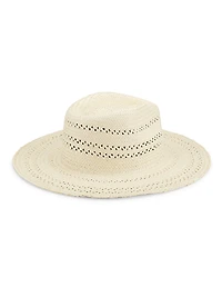 Elle Perforated Straw Fedora