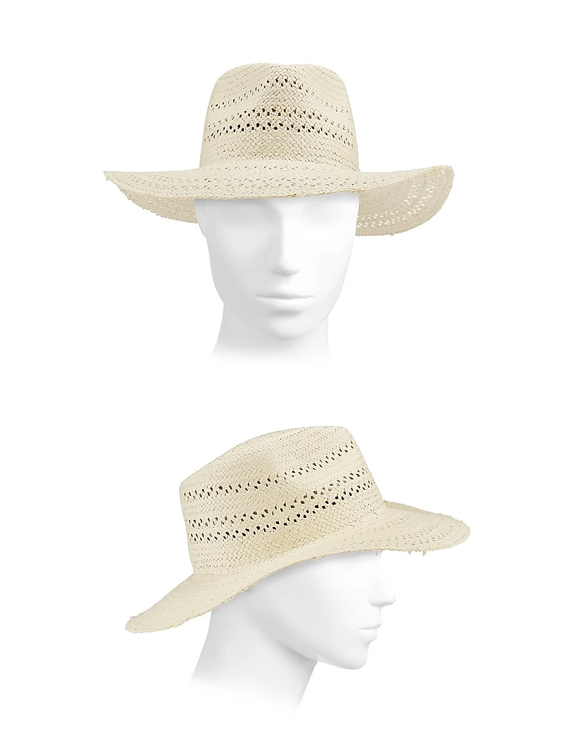 Elle Perforated Straw Fedora