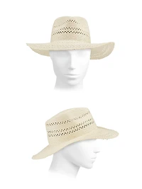 Elle Perforated Straw Fedora