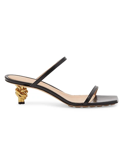 45MM Knot Heel Leather Sandals