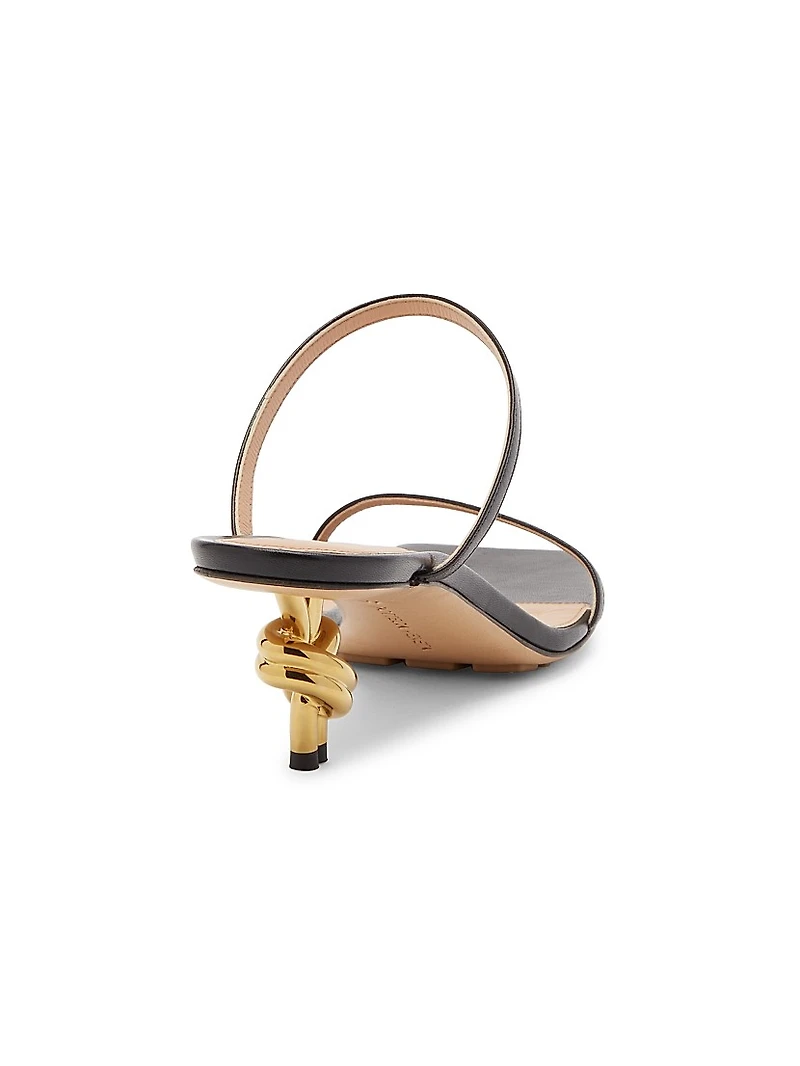 45MM Knot Heel Leather Sandals