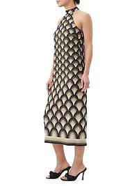 Giri Geometric Jacquard-Knit Sleeveless Midi-Dress
