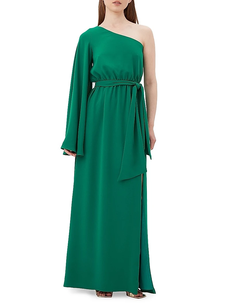 Amida Satin One-Shoulder Maxi Dress