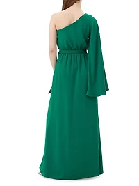 Amida Satin One-Shoulder Maxi Dress