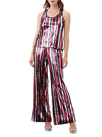 Admire Striped Sequined Tank