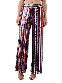 Atarashii Striped Sequined Pants
