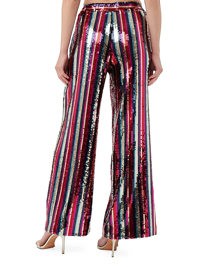 Atarashii Striped Sequined Pants