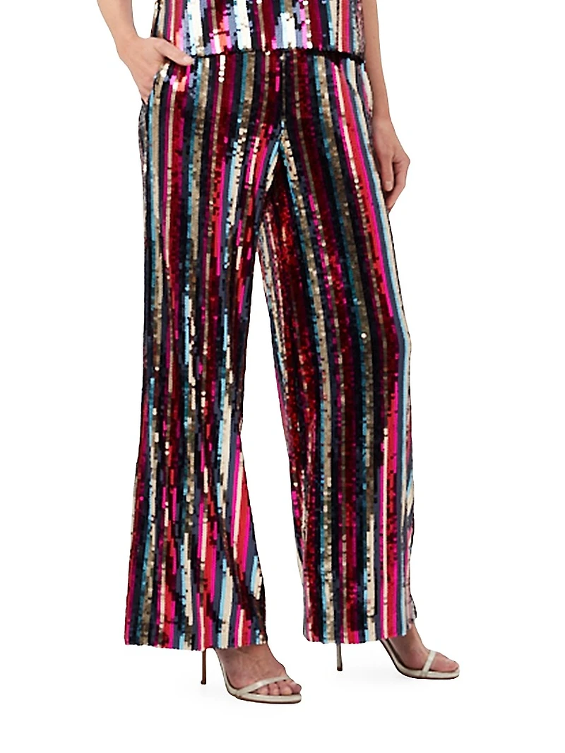 Atarashii Striped Sequined Pants