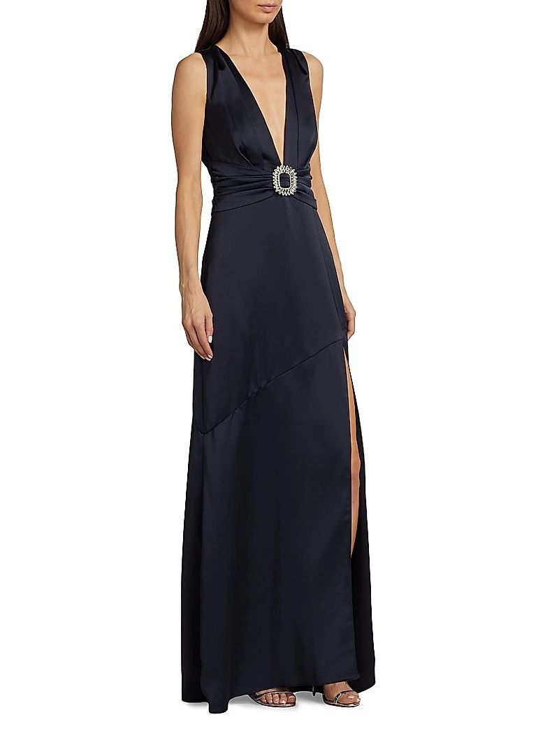 August Satin Sleeveless Gown