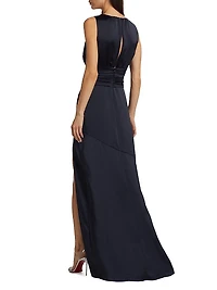 August Satin Sleeveless Gown