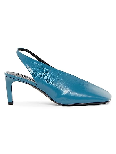 65MM Colorblocked Leather Slingback Pumps
