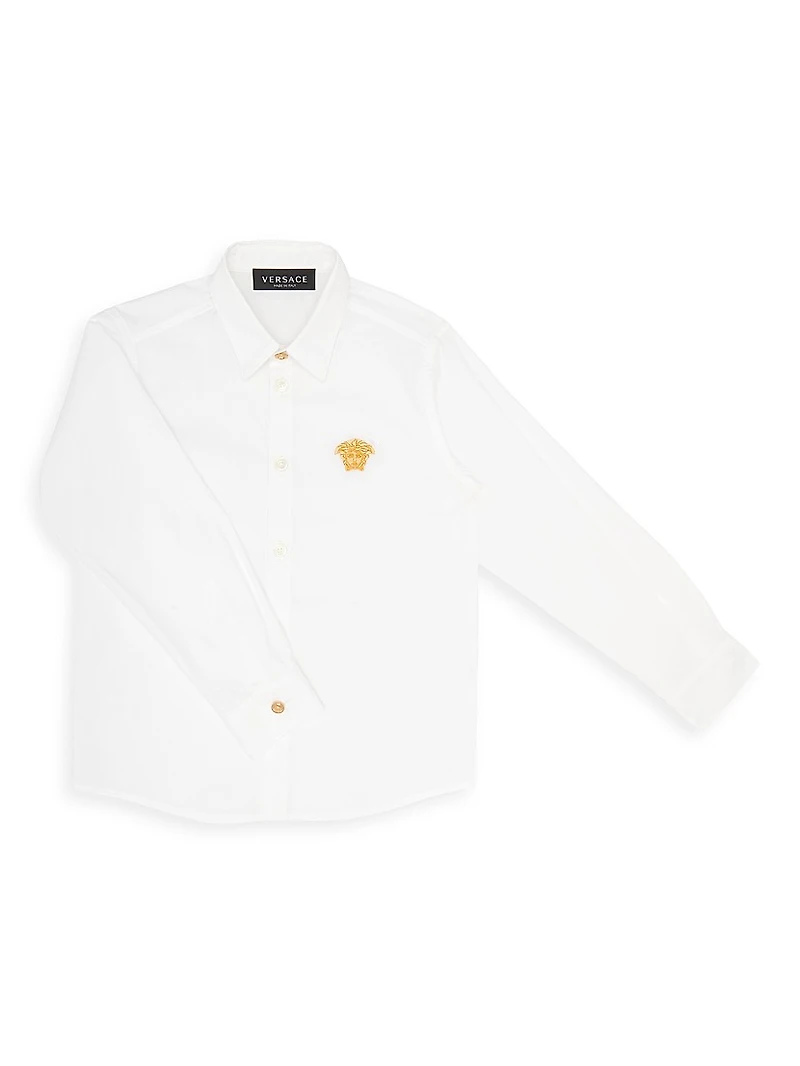Little Boy's & Medusa Embroidered Button-Up Shirt