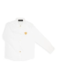 Little Boy's & Medusa Embroidered Button-Up Shirt