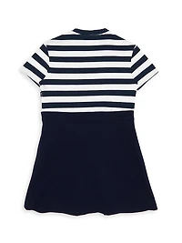 Little Girl's Logo Striped Dress