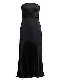 Milly Strapless Pleated Maxi Dress