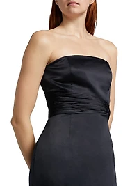 Milly Strapless Pleated Maxi Dress
