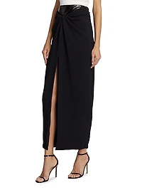 Glazed Leather Draped Skirt