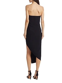 Soirée Rhinestone-Embellished Asymmetric Midi-Dress