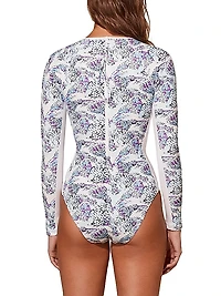 Lexya Fish-Print Neoprene Rashguard