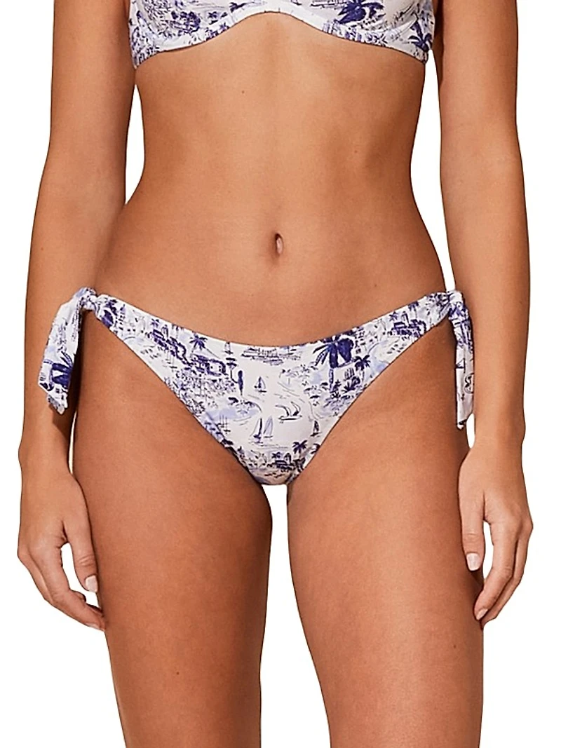 Flamme Printed String Bikini Bottom