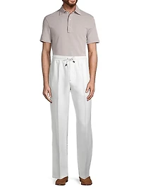 Wide-Leg Drawstring Pants