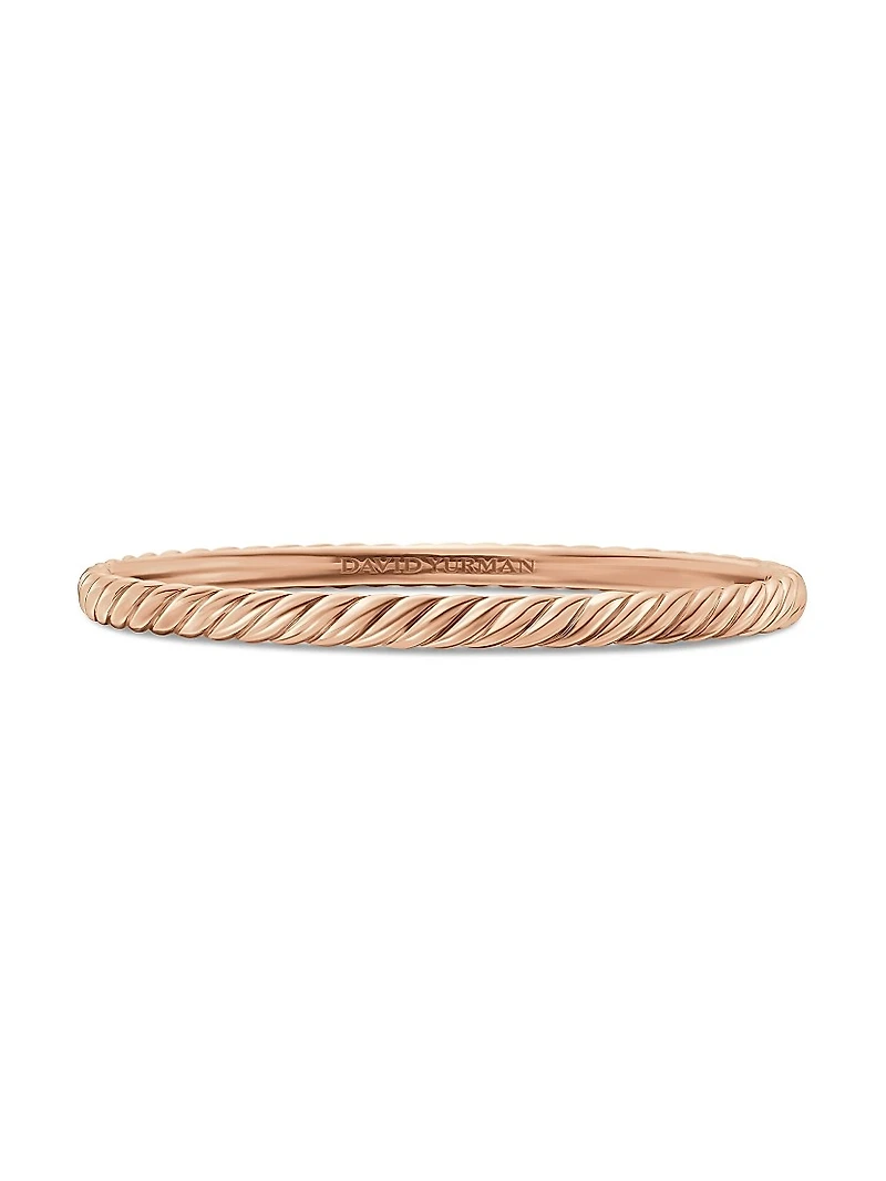 Sculpted Cable Bangle Bracelet 18K Rose Gold