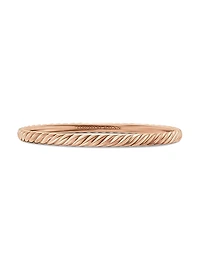 Sculpted Cable Bangle Bracelet 18K Rose Gold
