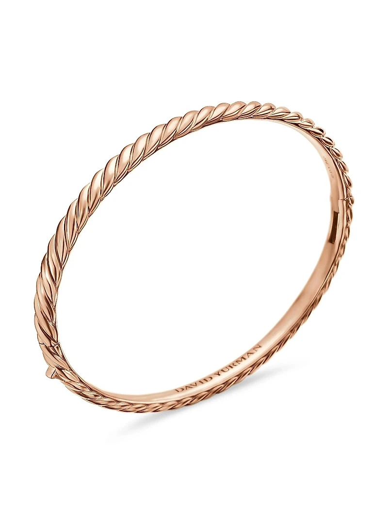 Sculpted Cable Bangle Bracelet 18K Rose Gold