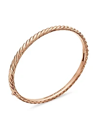 Sculpted Cable Bangle Bracelet 18K Rose Gold