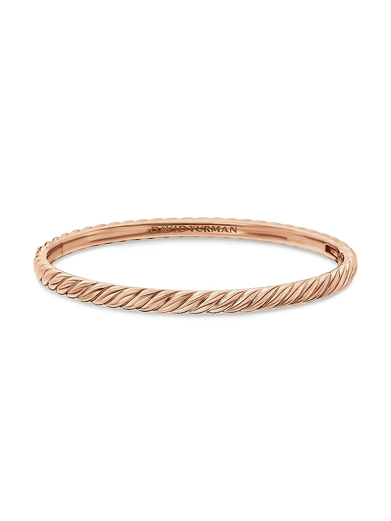 Sculpted Cable Bangle Bracelet 18K Rose Gold